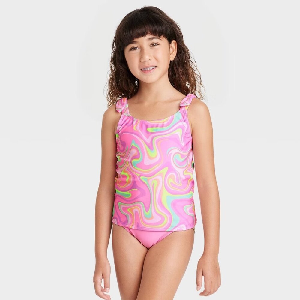 Cat & Jack Girls' Jelly-Belly Tankini 2pc Set -